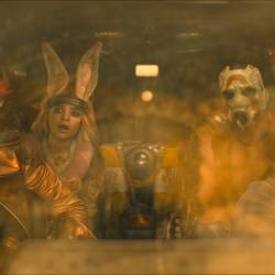 Cate Blanchett as Lilith, Ariana Greenblatt as Tiny Tina, Florian Munteanu as Krieg, and Kevin Hart as Roland in Borderlands. Photo Credit: Courtesy of Lionsgate
