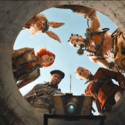 Cate Blanchett as Lilith, Ariana Greenblatt as Tiny Tina, Kevin Hart as Roland, Florian Munteanu as Krieg and  Jamie Lee Curtis as Tannis in Borderlands. Photo Credit: Courtesy of Lionsgate Eli Rothin ohjaama Borderlands elokuvateattereissa 9.8.2024. Pääosissa Cate Blanchett, Kevin Hart, Ariana Greenblatt, Florian Munteanu, Haley Bennett, Jamie Lee Curtis, Jack Black ja Edgar Ramírez.